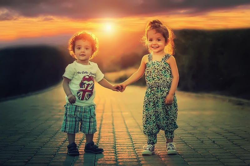 Friends holding hands